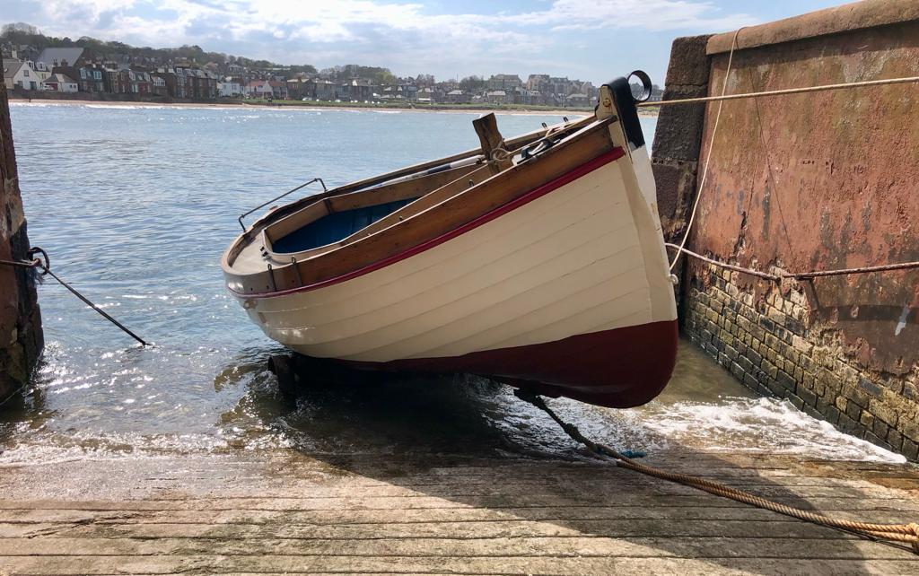 Paragon II at the slipway, being launched